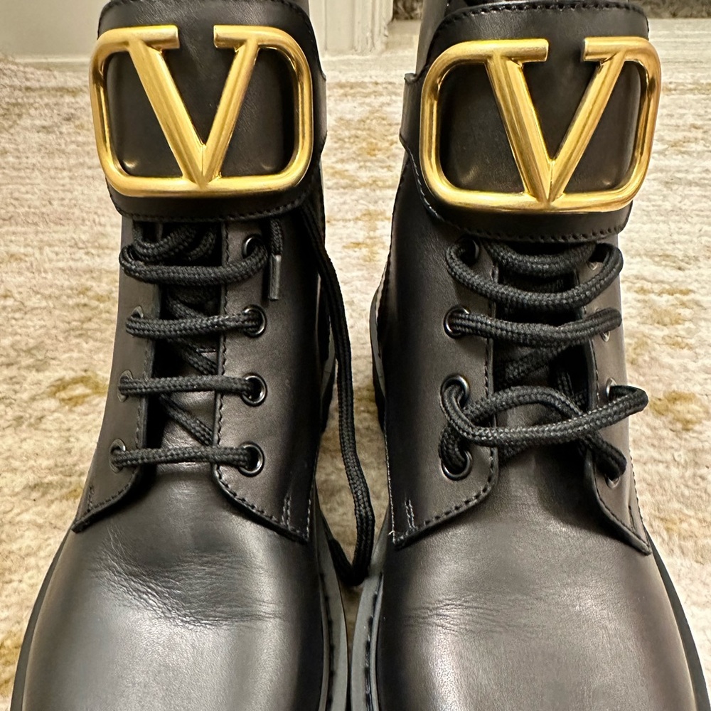 Valentino Vlogo Combat Boots